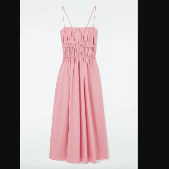 Rose pink gathered-waist midi sundress - Picture 7 of 7